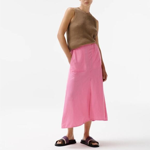 Closed Lillies Linen Blend Midi Skiet Sz S Black - Picture 8 of 8